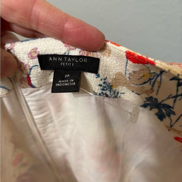 Ann Taylor Floral Multicolor Red Purple Blue Spring Dress - Picture 6 of 8